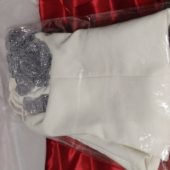 ZARA Silver Stud Rosette Organdy Spaghetti Strap Evening Cami NWT - Picture 7 of 7